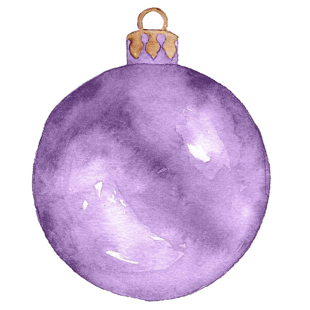 Watercolor Ornament Fabric Panel - Purple