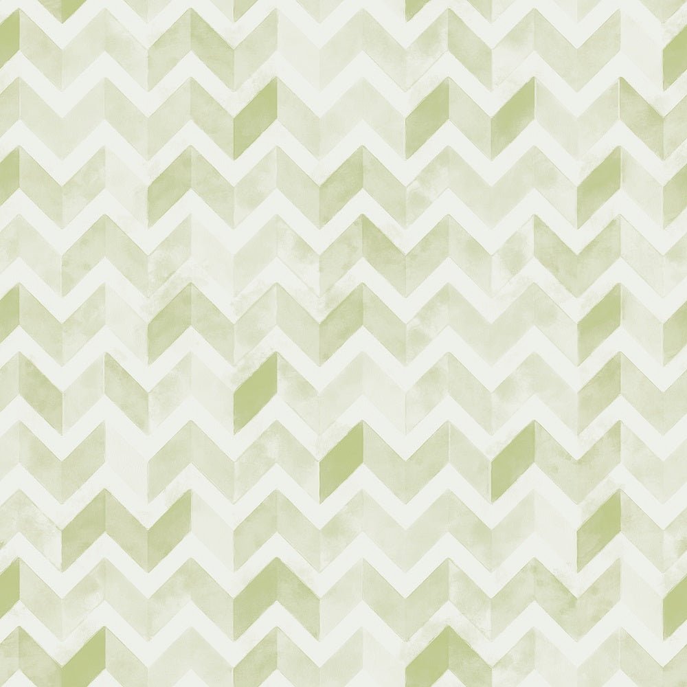 Watercolor Zigzag Fabric - Olive Green