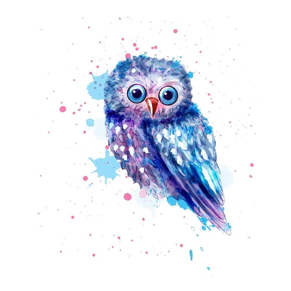 Wide-Eyed Owl Fabric Panel