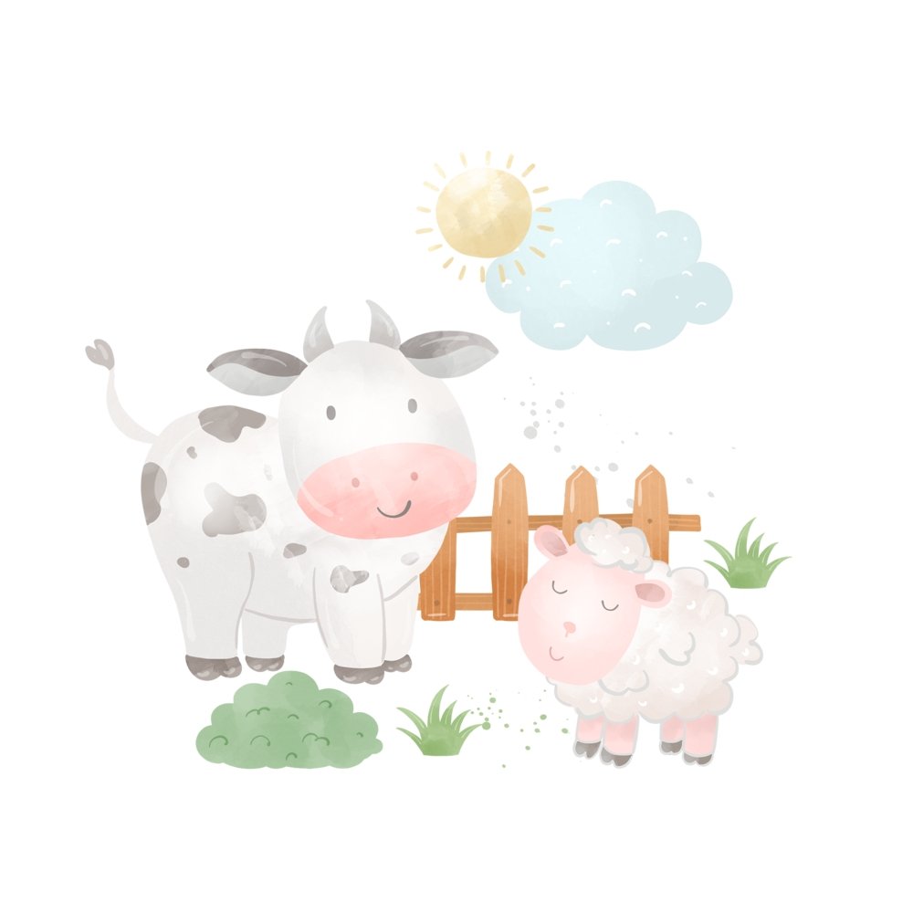 The Cutest Little Farm Scene #4 Fabric Panel