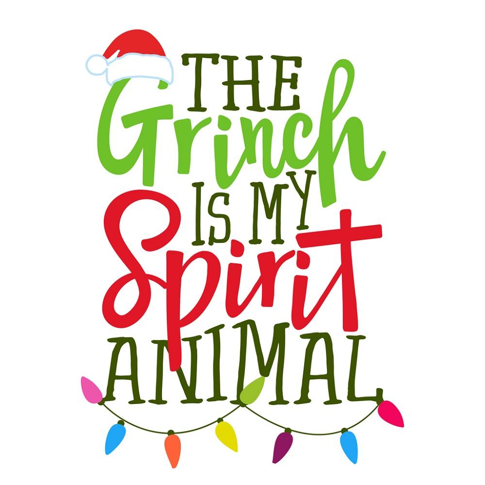 The Grinch Is My Spirit Animal Fabric Panel