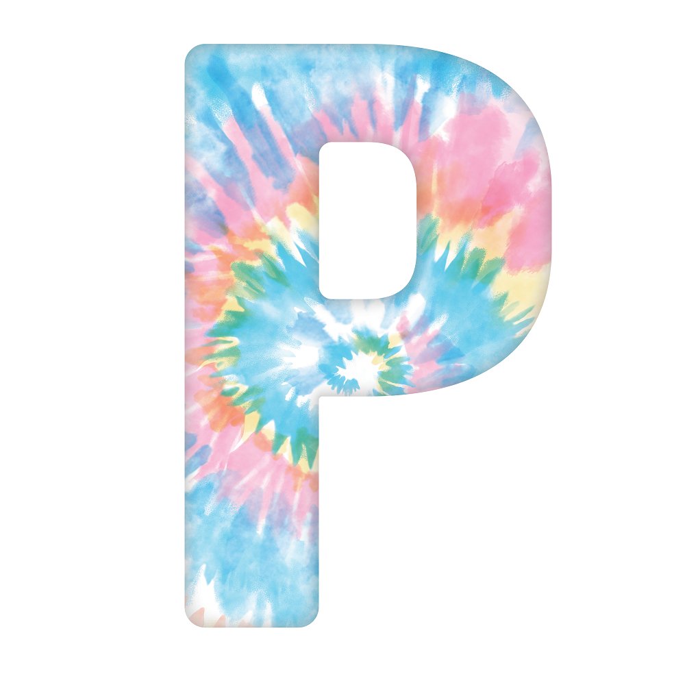 Tie-Dye Letter P Fabric Panel