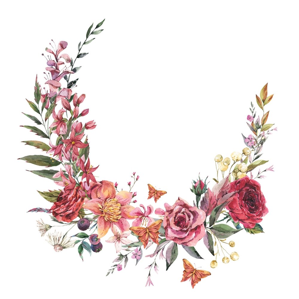 Vintage Floral Laurel Fabric Panel