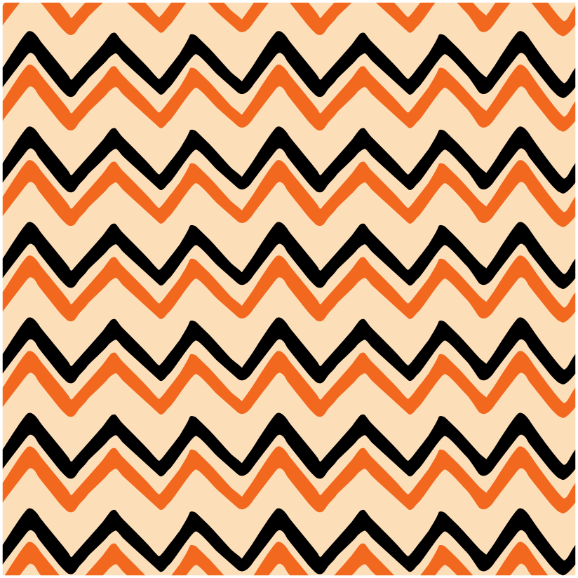 Vintage Halloween Chevron Fabric - Tan