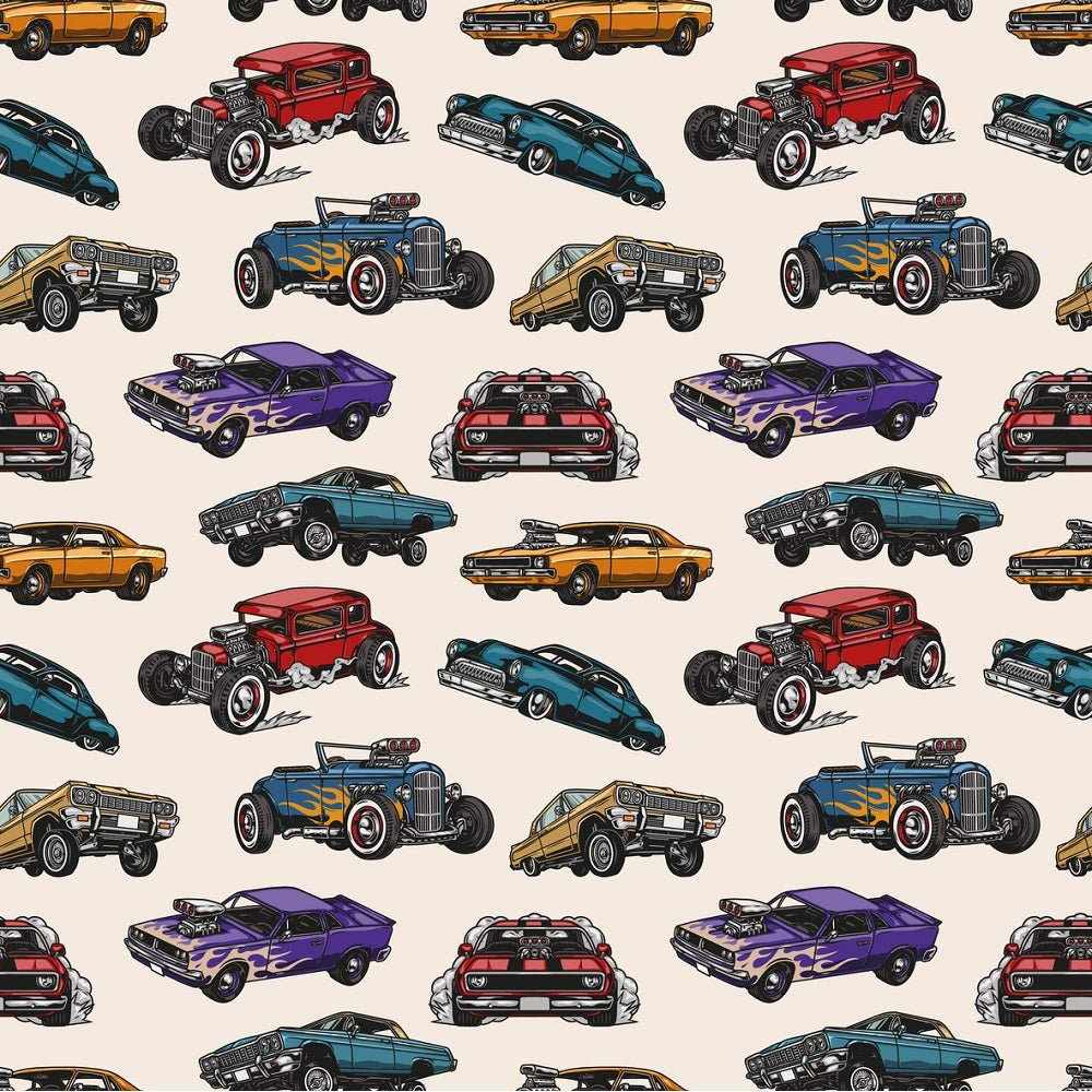 Vintage Roadsters Fabric - Tan