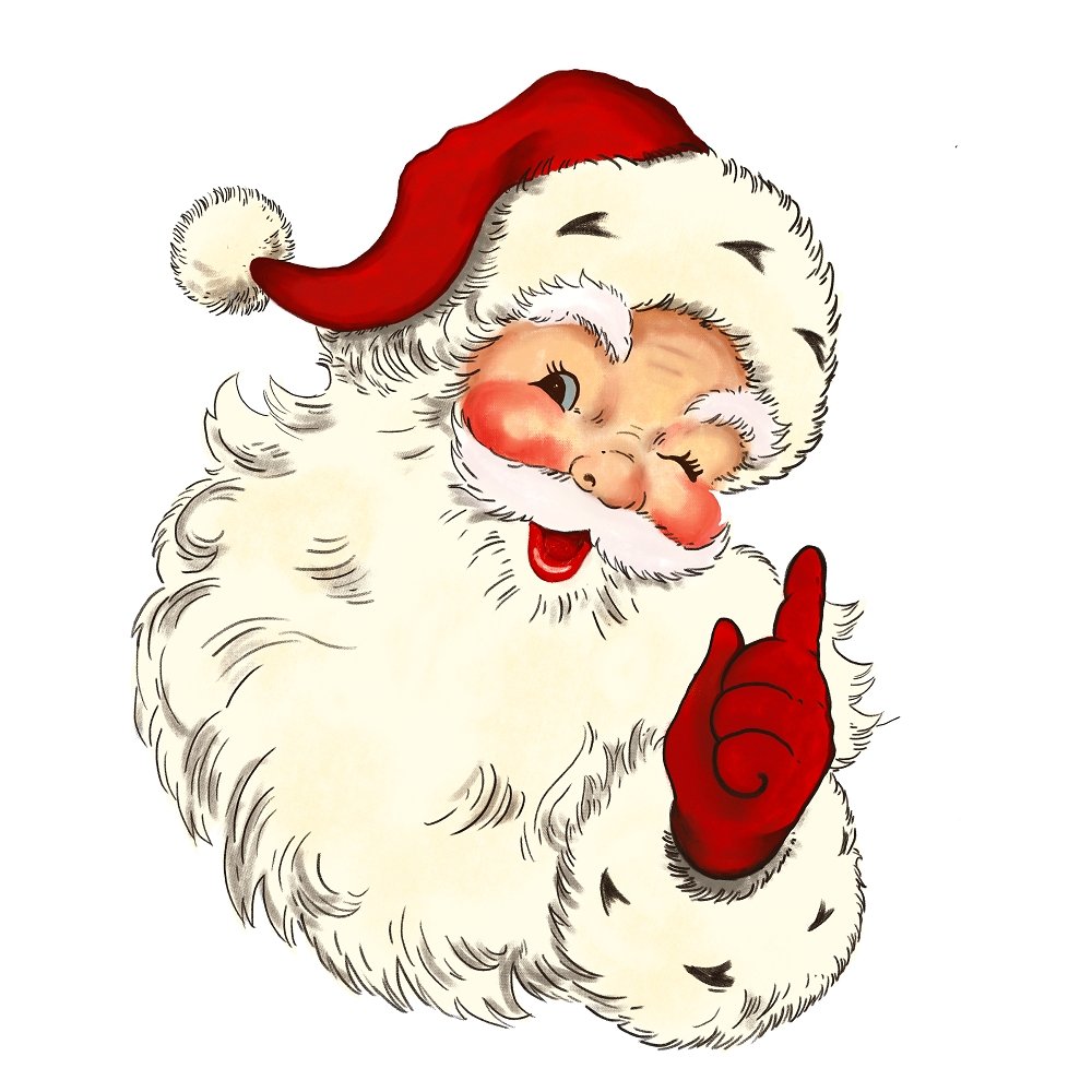 Vintage Santa Claus #3 Fabric Panel