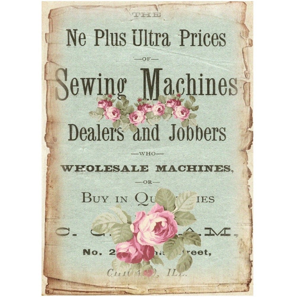Vintage Sewing Ad #1 Fabric Panel