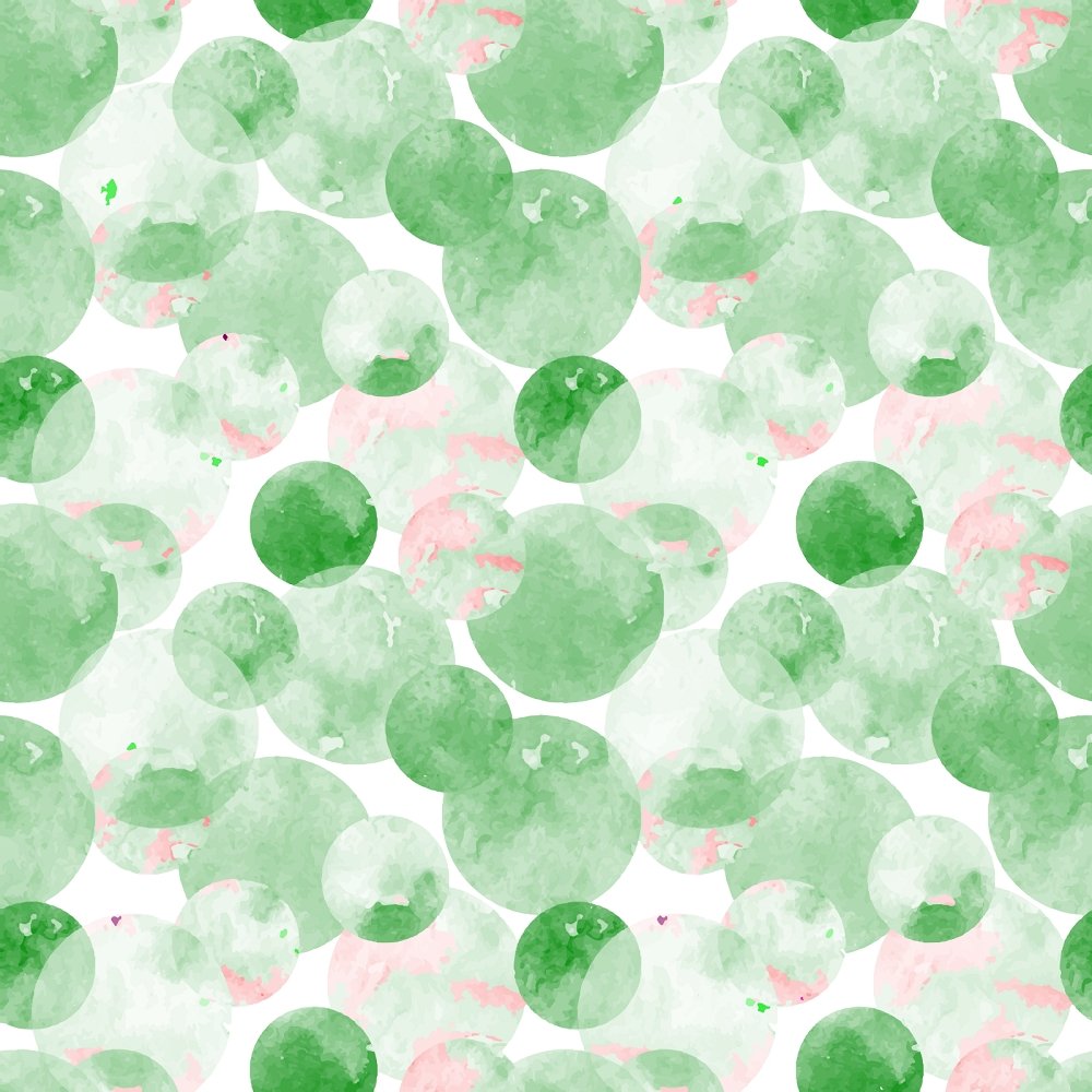 Watercolor Dots Fabric - Green/Pink