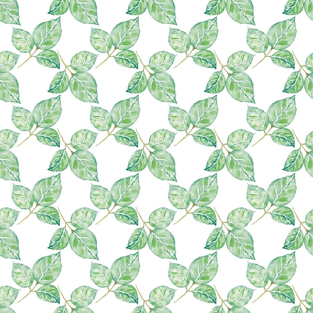 Watercolor Foliage Variation #5 Fabric - White