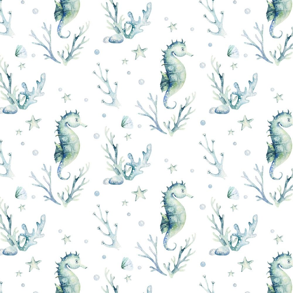 Watercolor Seahorses Fabric