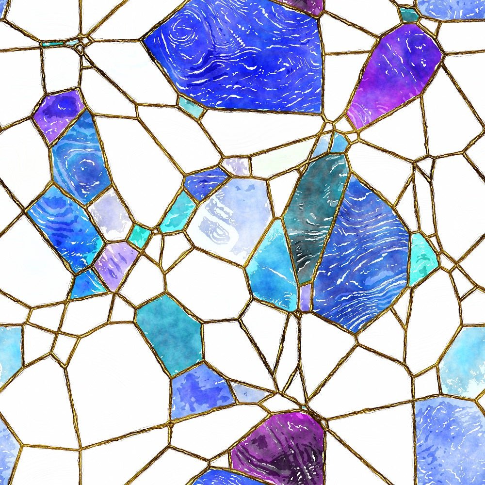 Watercolor Stained Glass #18 Fabric