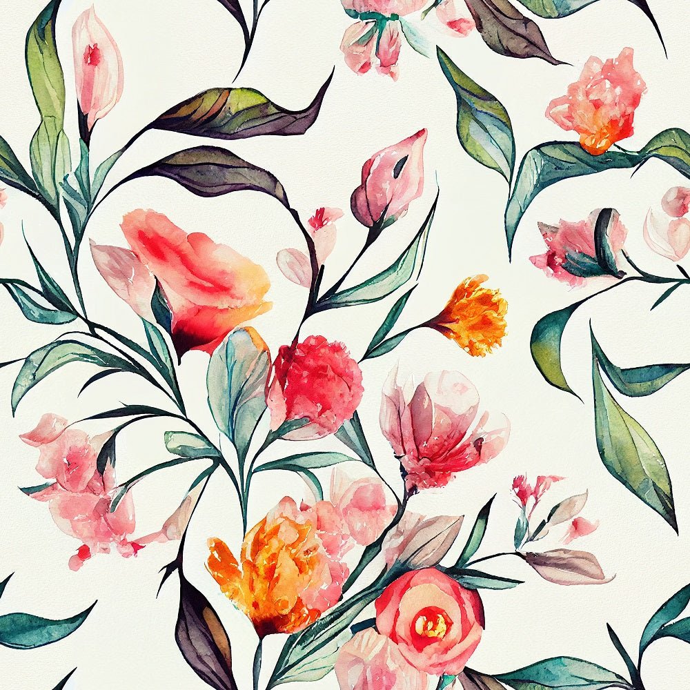 Watercolor Vintage Floral Pattern #8 Fabric