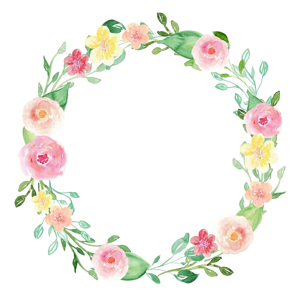 Wild Flower Wreath Fabric Panel