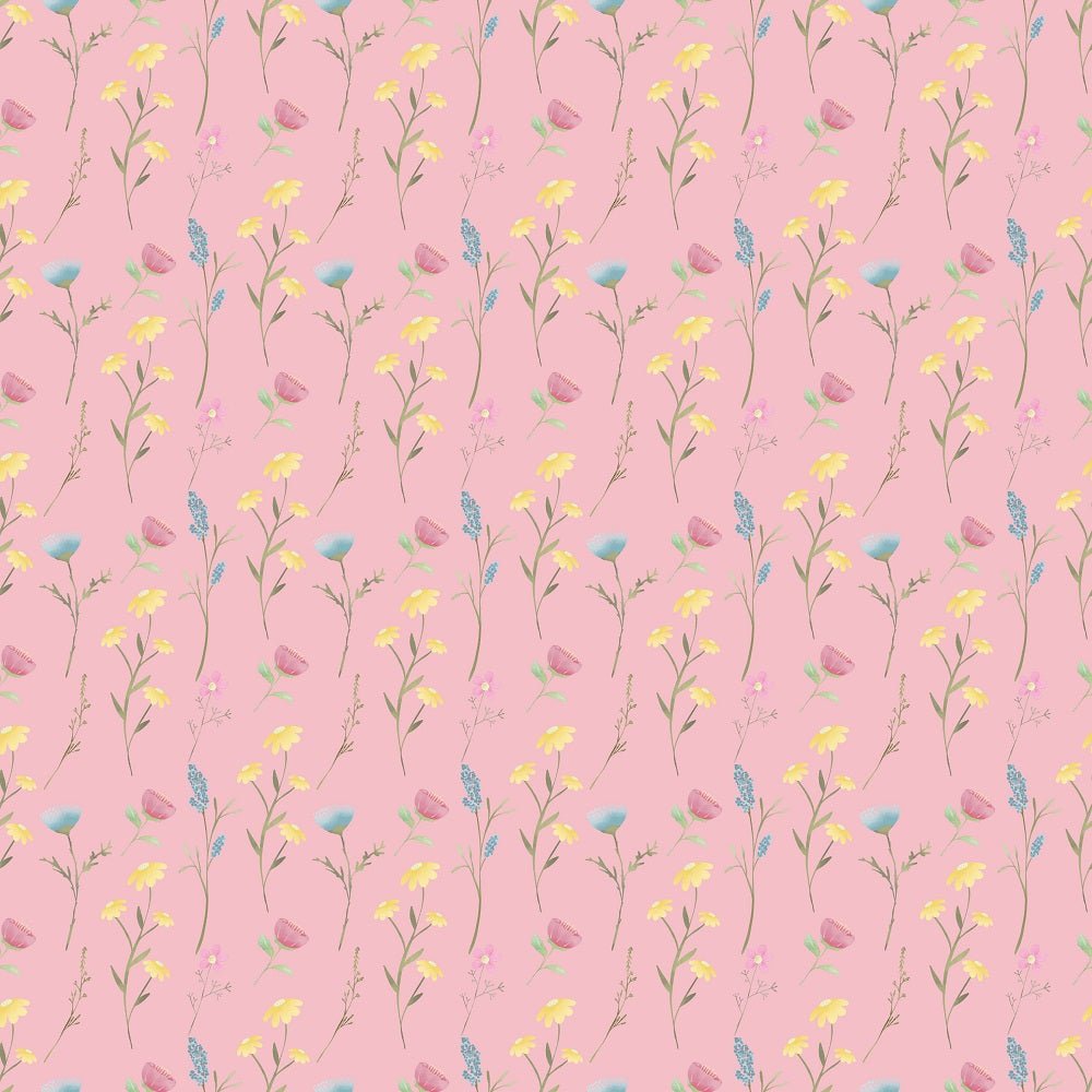 Wild Flowers Singles Fabric - Pink
