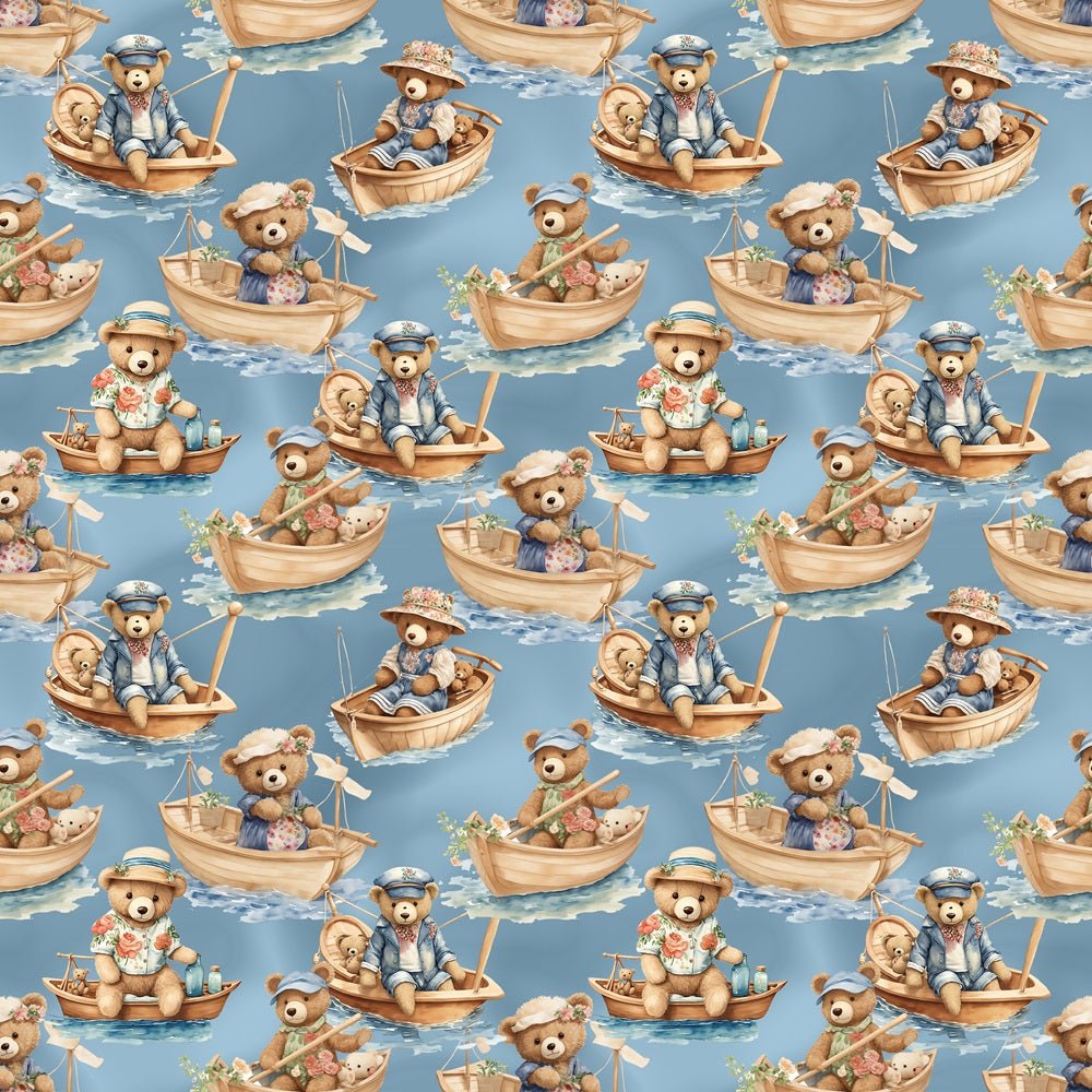 Teddy Bears & Row Boats #2 Fabric