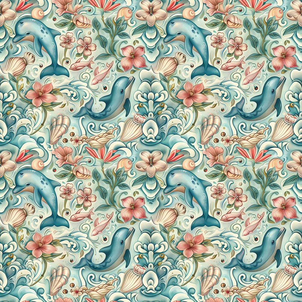 The Dolphin Bay Pattern #2 Fabric