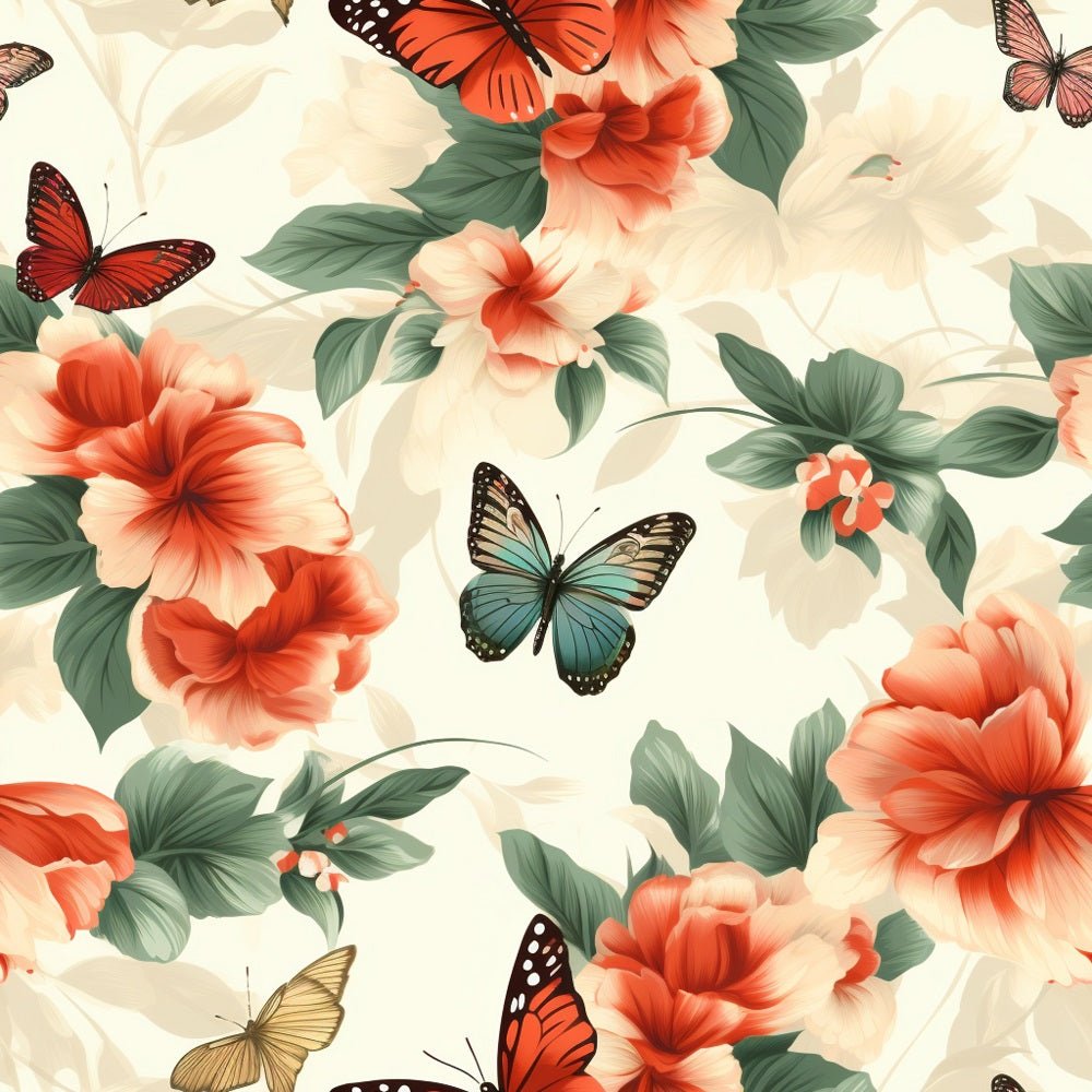 Vibrant Watercolor Butterflies #8 Fabric
