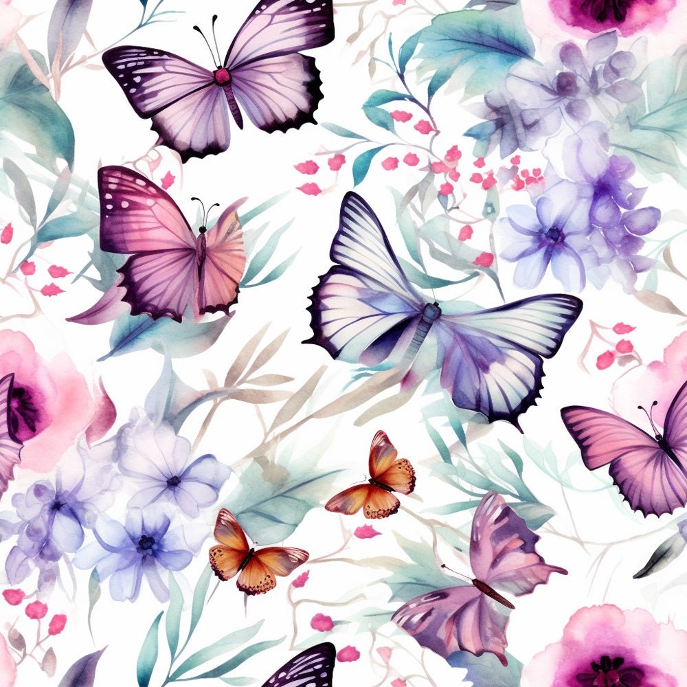 Watercolor Butterflies Pattern #6 Fabric
