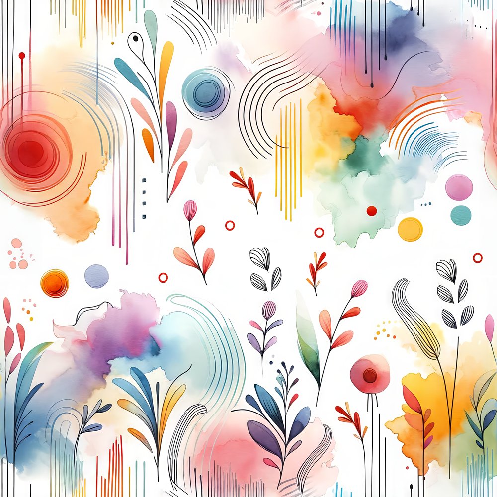 Watercolor Pastel Garden Fabric