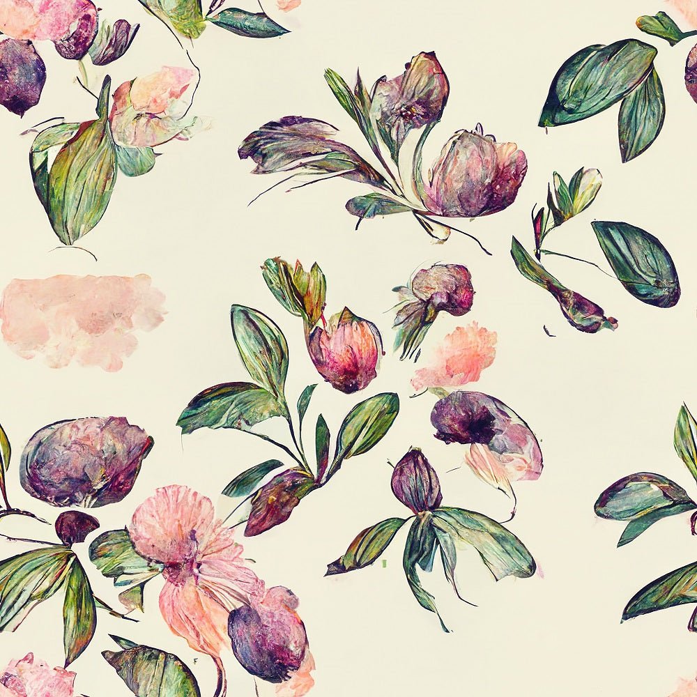 Watercolor Vintage Floral Pattern #7 Fabric