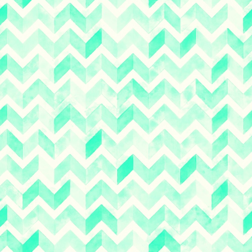 Watercolor Zigzag Fabric - Caribbean Green