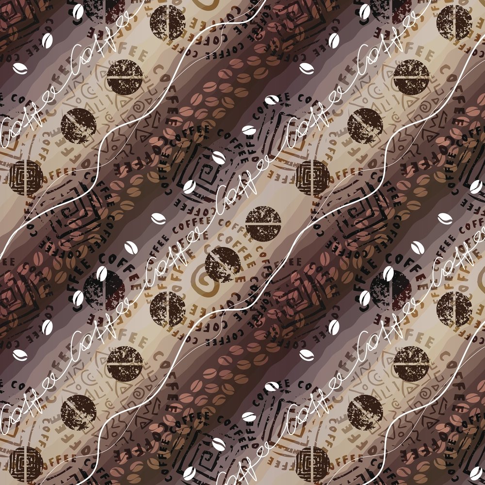Wavy Striped Coffee Fabric - Brown