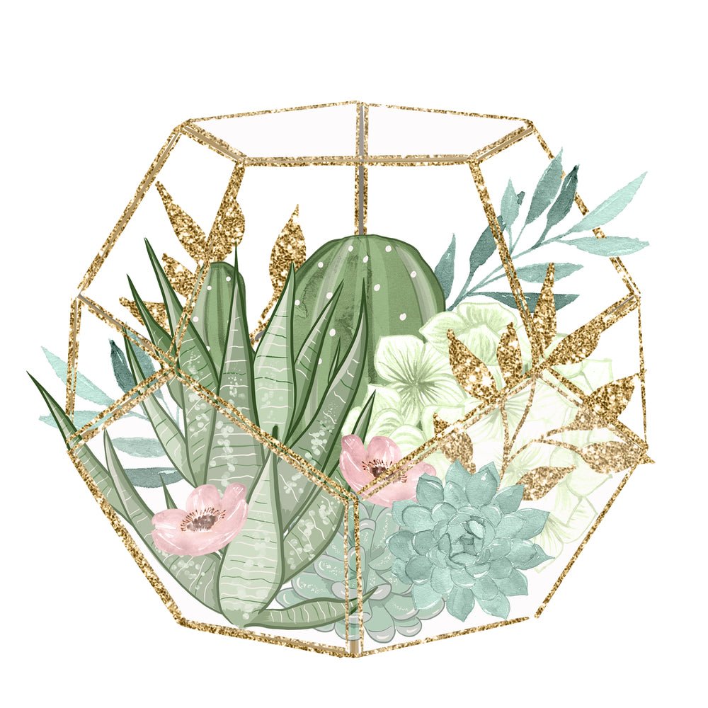 Sweet Succulents Scene #4 Fabric Panel