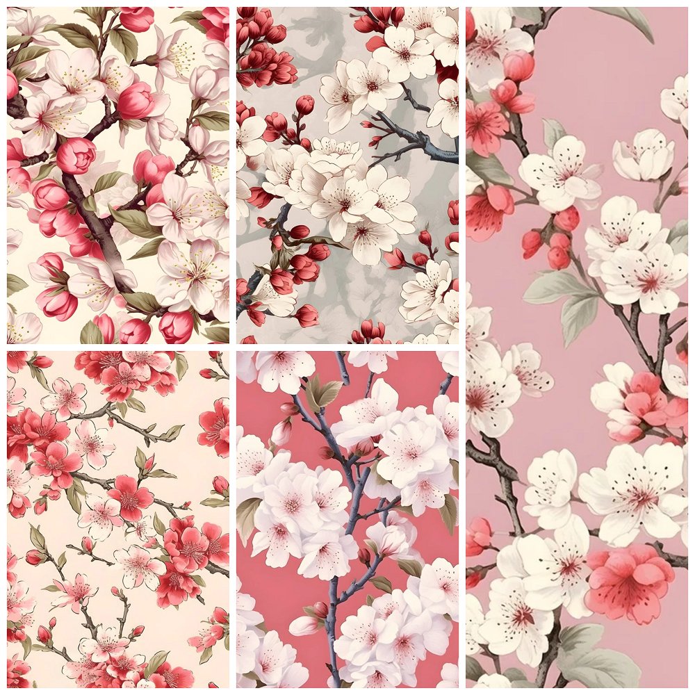 Vintage Cherry Blossom Fat Quarter Bundle - 5 Pieces