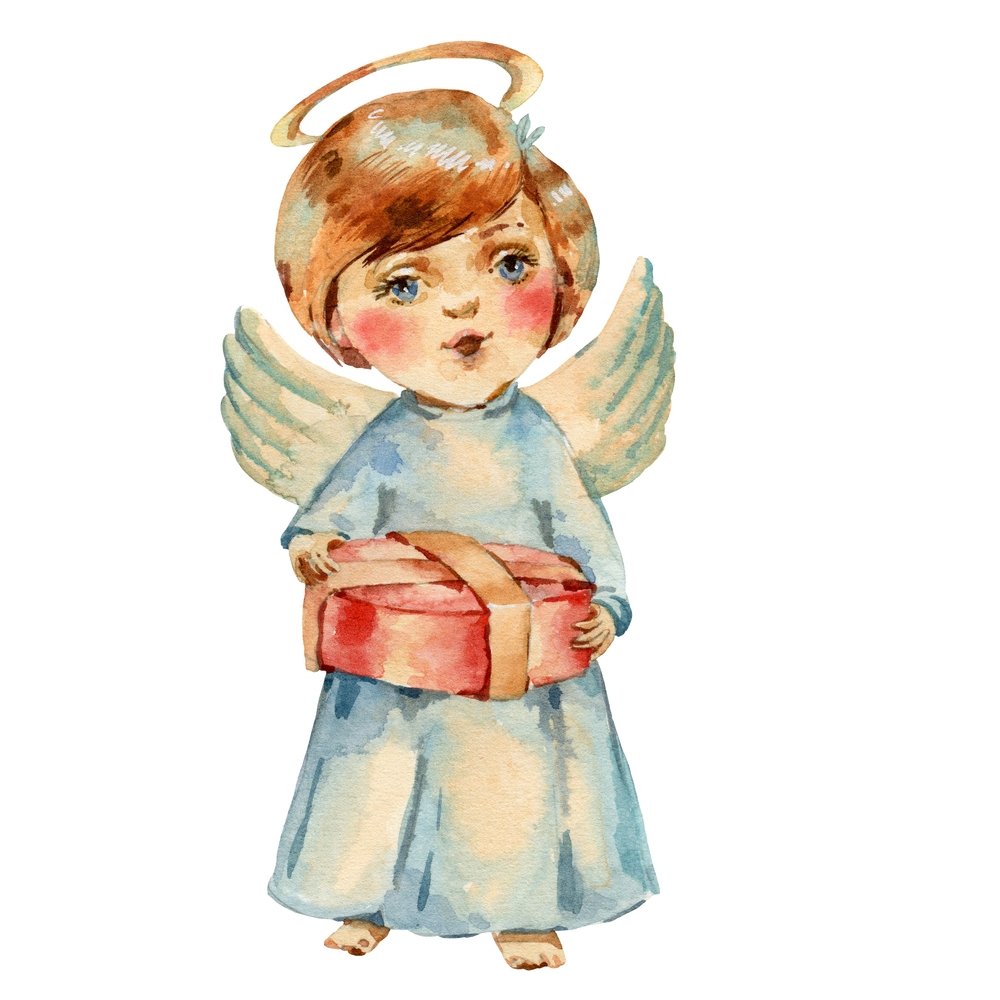 Vintage Christmas Angel Fabric Panel