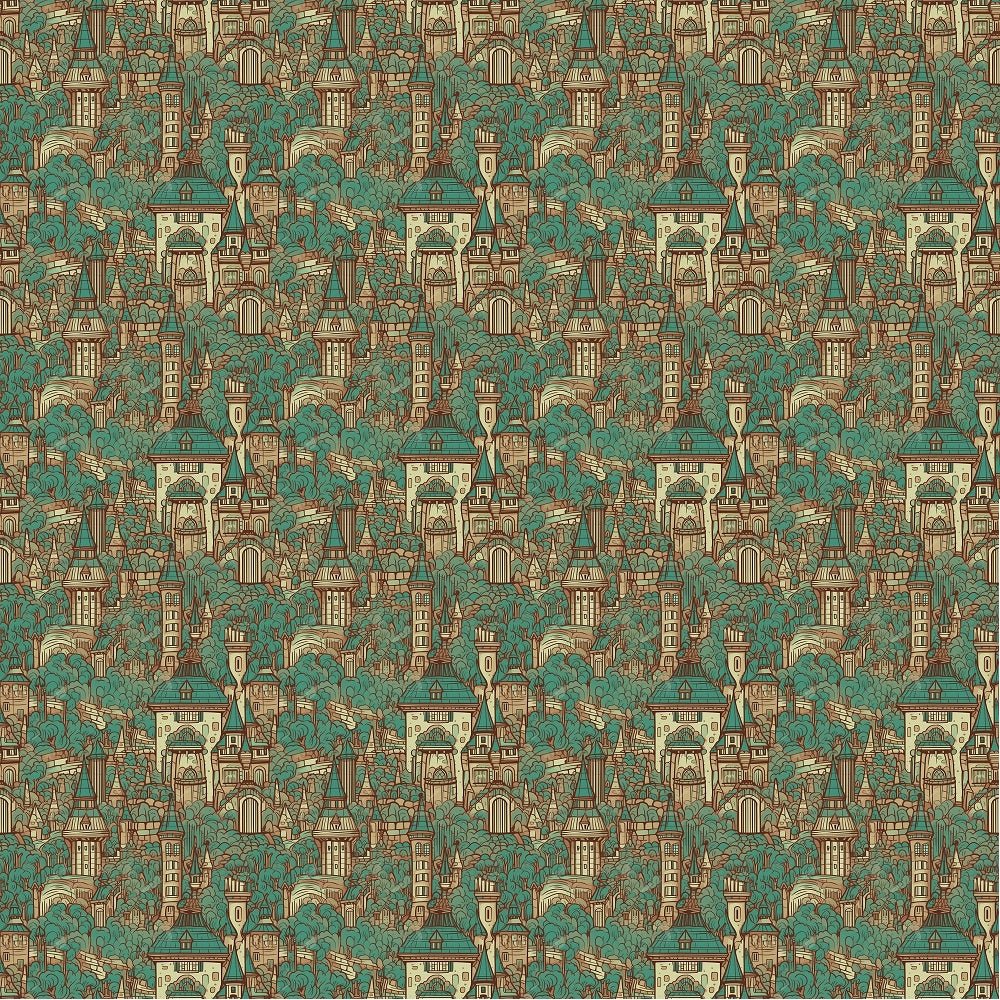 Vintage Fairytale Pattern #7 Fabric