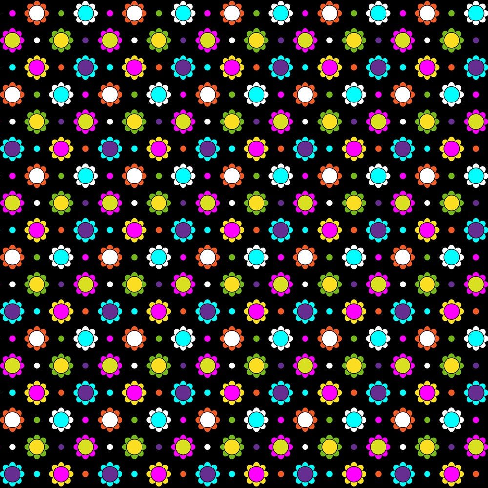 Vivid Flowers Pattern #2 Fabric