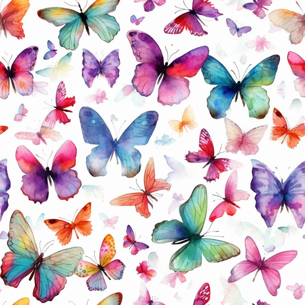 Watercolor Butterflies Pattern #15 Fabric