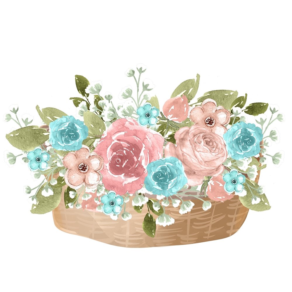 Watercolor Lavish Floral Arrangement Fabric Panel