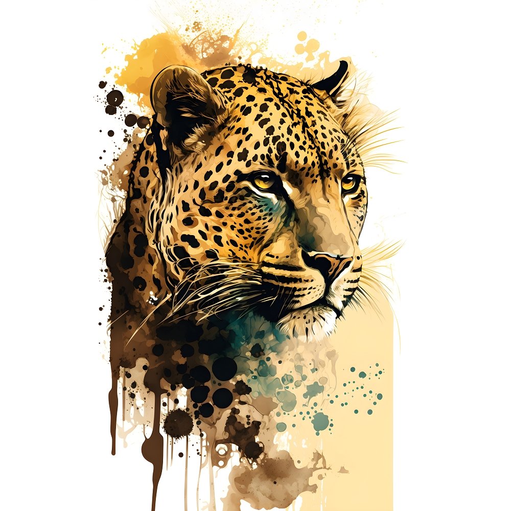 Watercolor Safari Leopard Fabric Panel