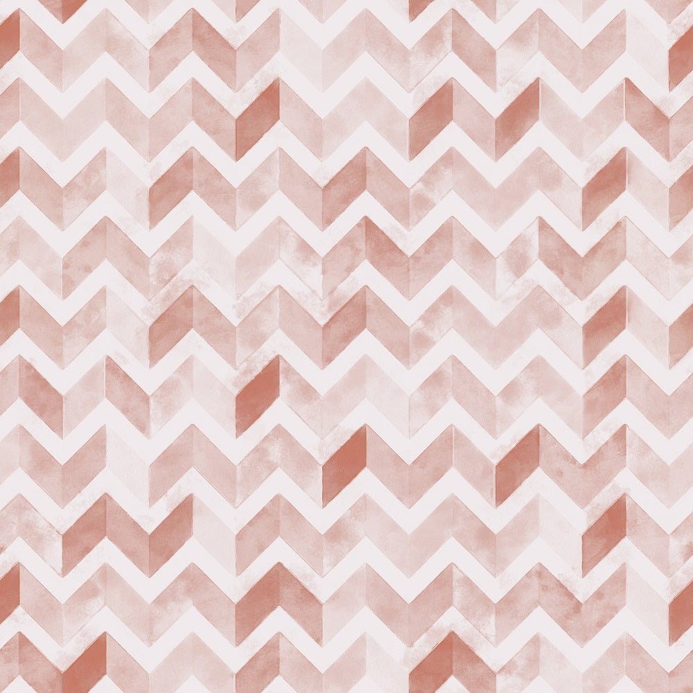 Watercolor Zigzag  Fabric - Brick Red