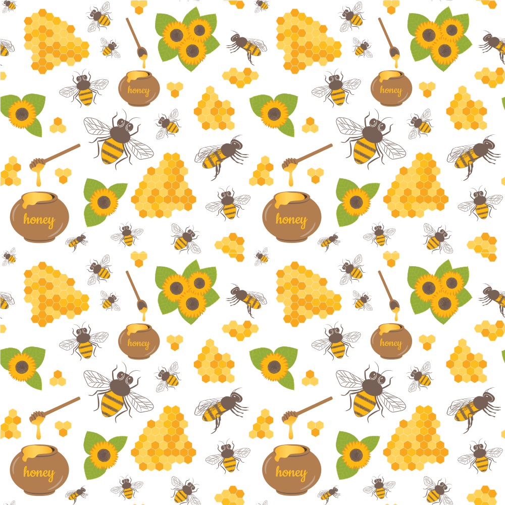 Sunflowers and Bees Honey Pot Fabric