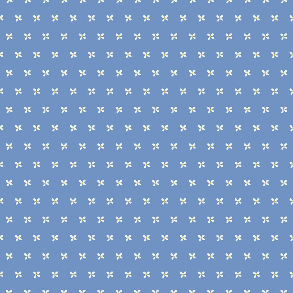The Bees Knees Tiny Petals Fabric - Blue