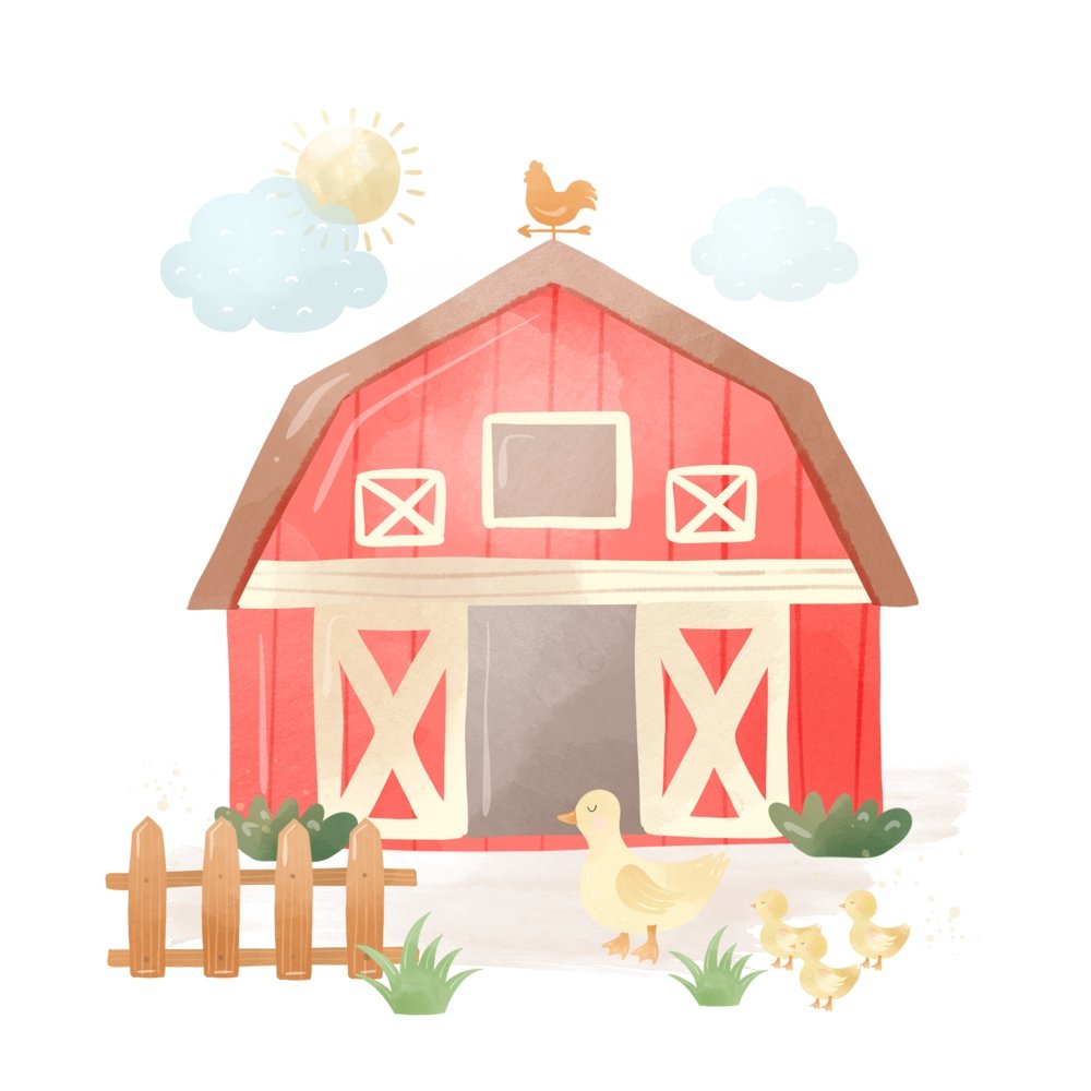 The Cutest Little Farm Scene #5 Fabric Panel