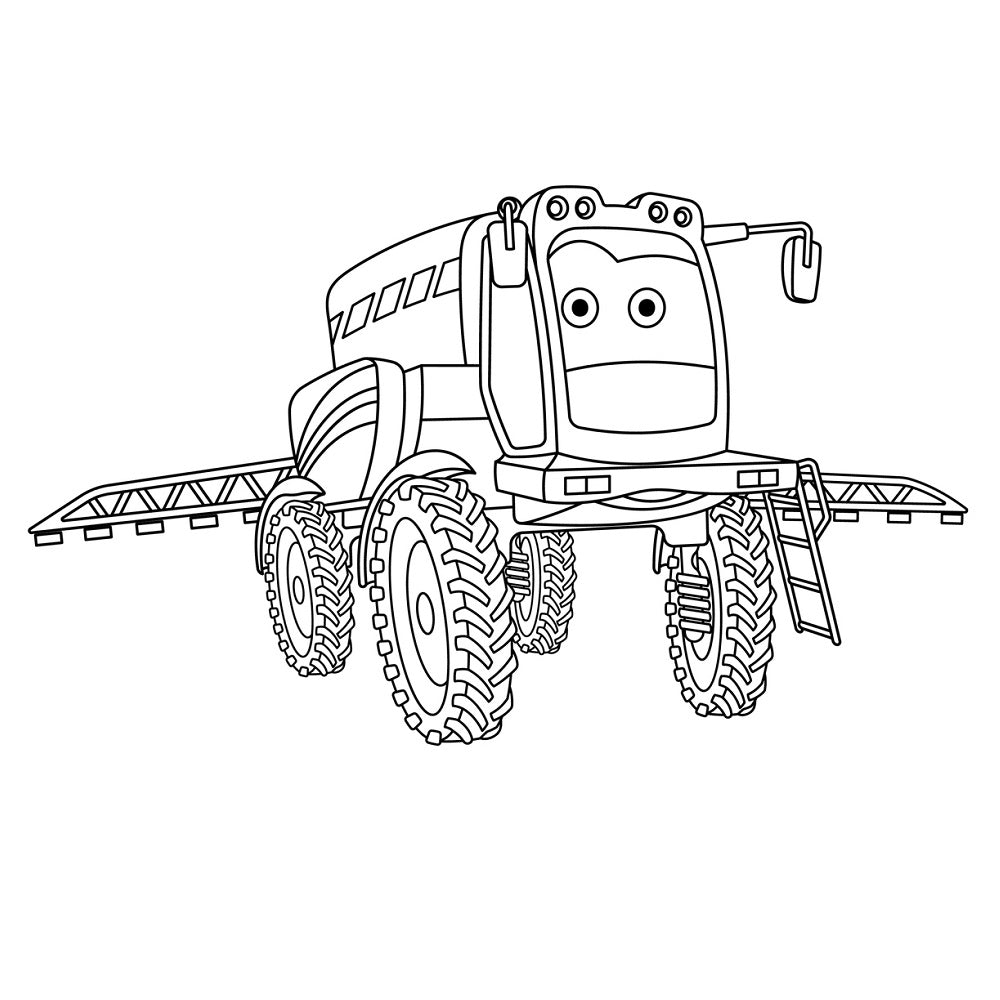 Tractor with Sprayer Fabric Panel