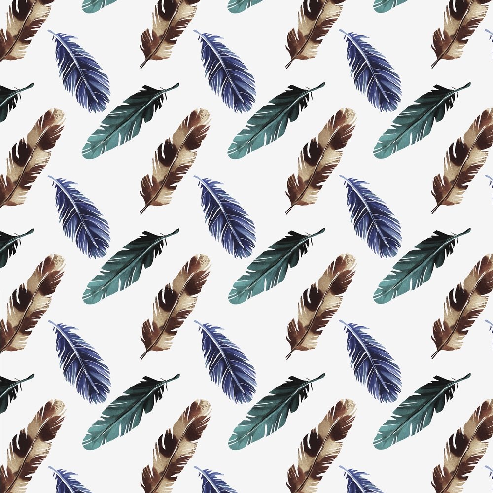 Tribal Watercolor Feather Fabric - Multi