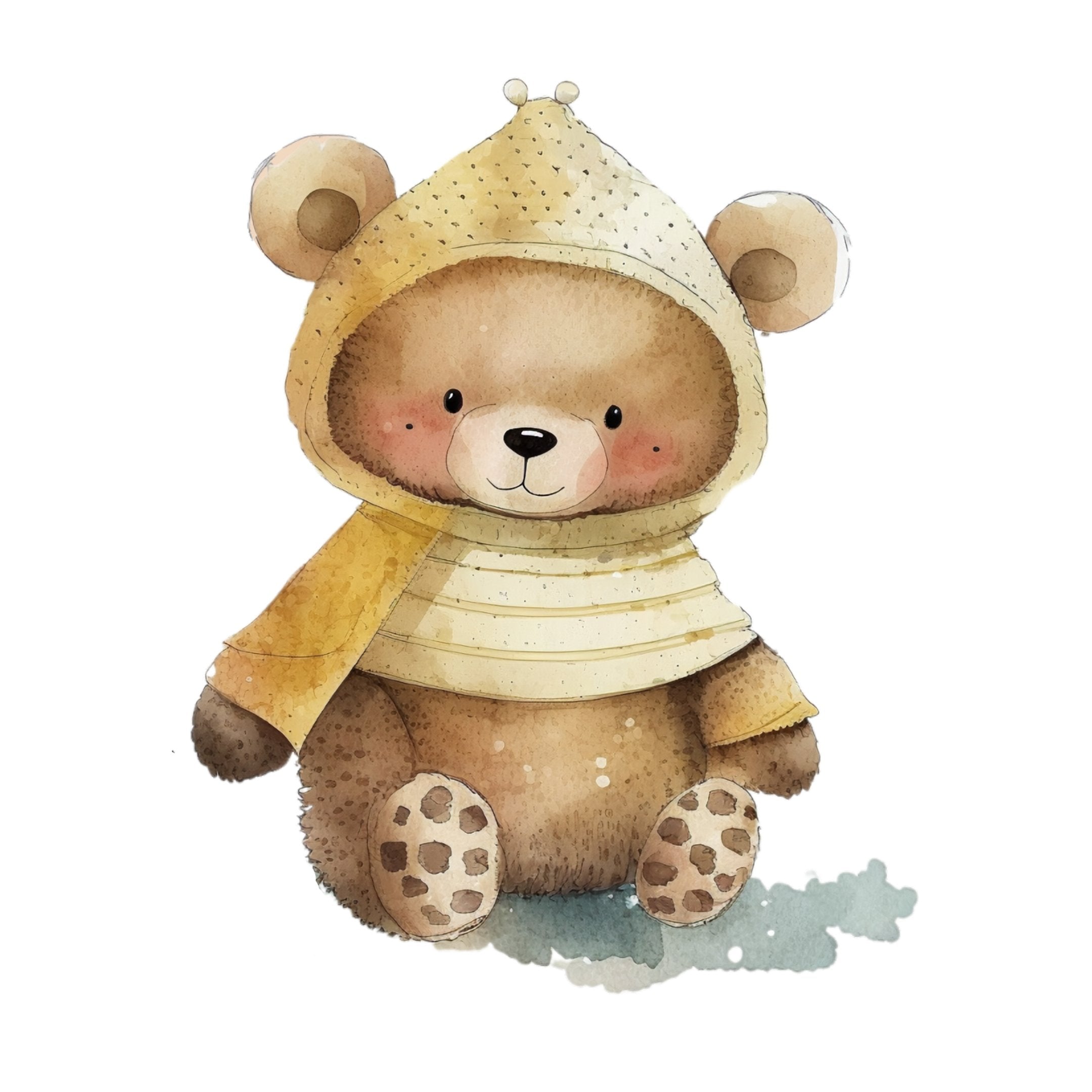 Vintage Bee Bear #2 Fabric Panel