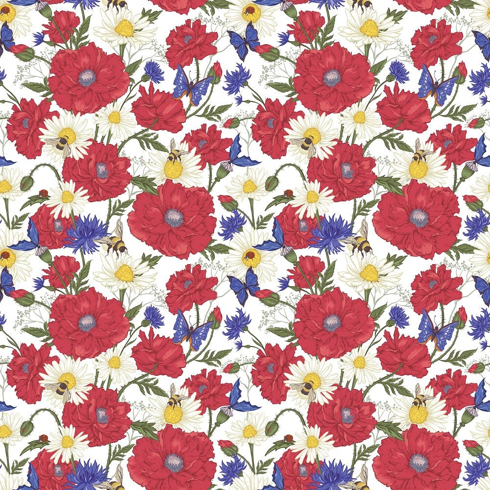 Vintage Bees & Blooms Fabric