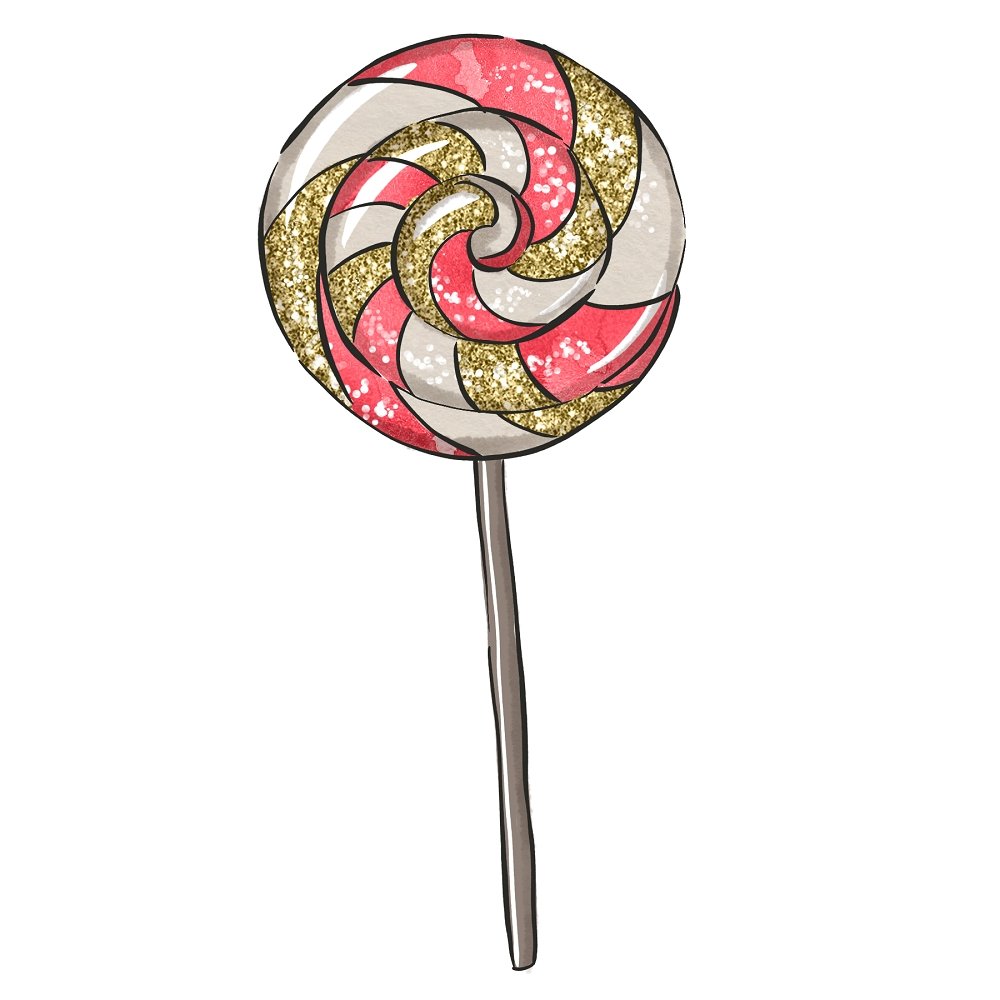 Watercolor Sweet Christmas #19 Fabric Panel