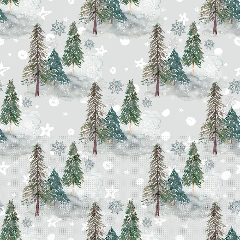 Winter Dreams Forest Fabric - Gray