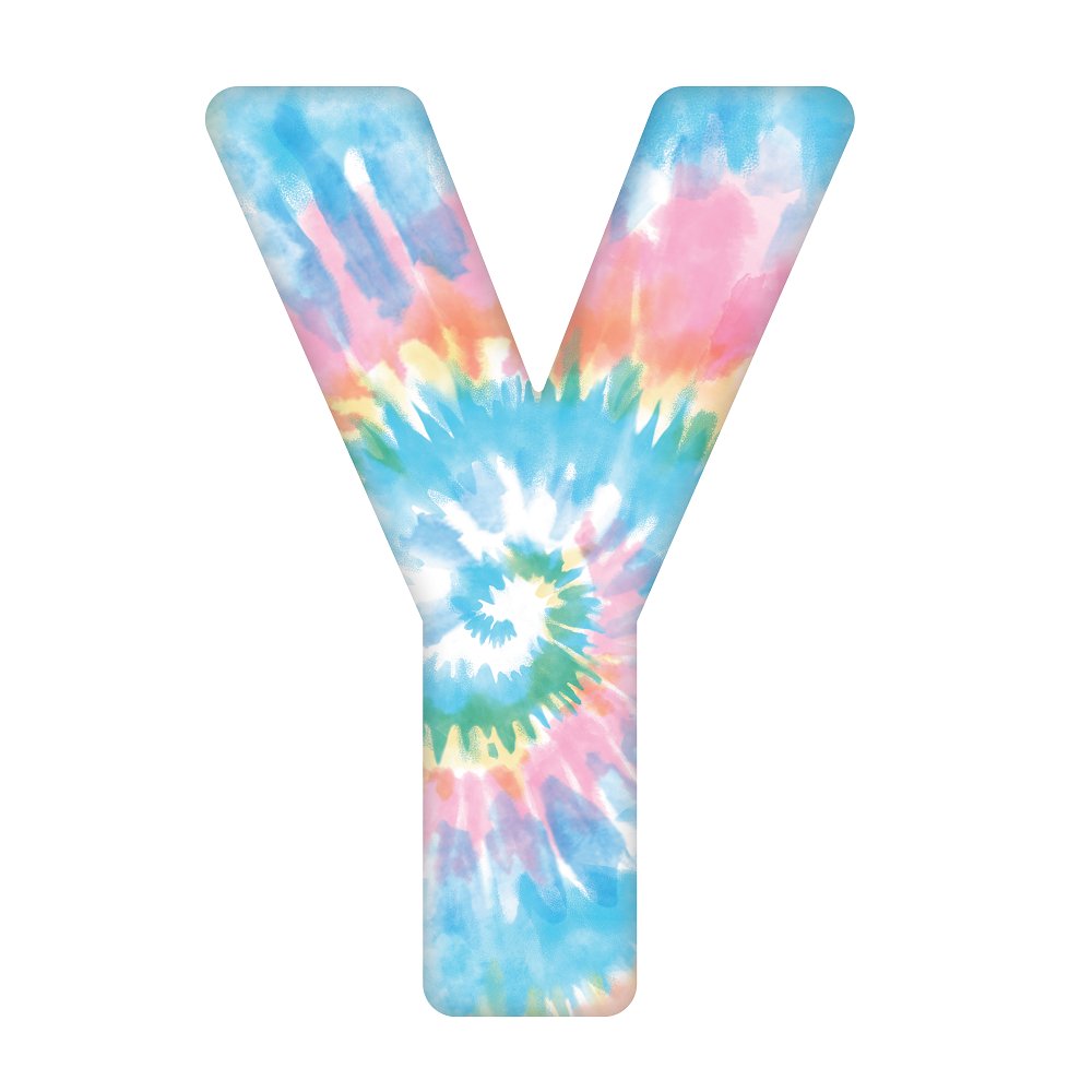 Tie-Dye Letter Y Fabric Panel