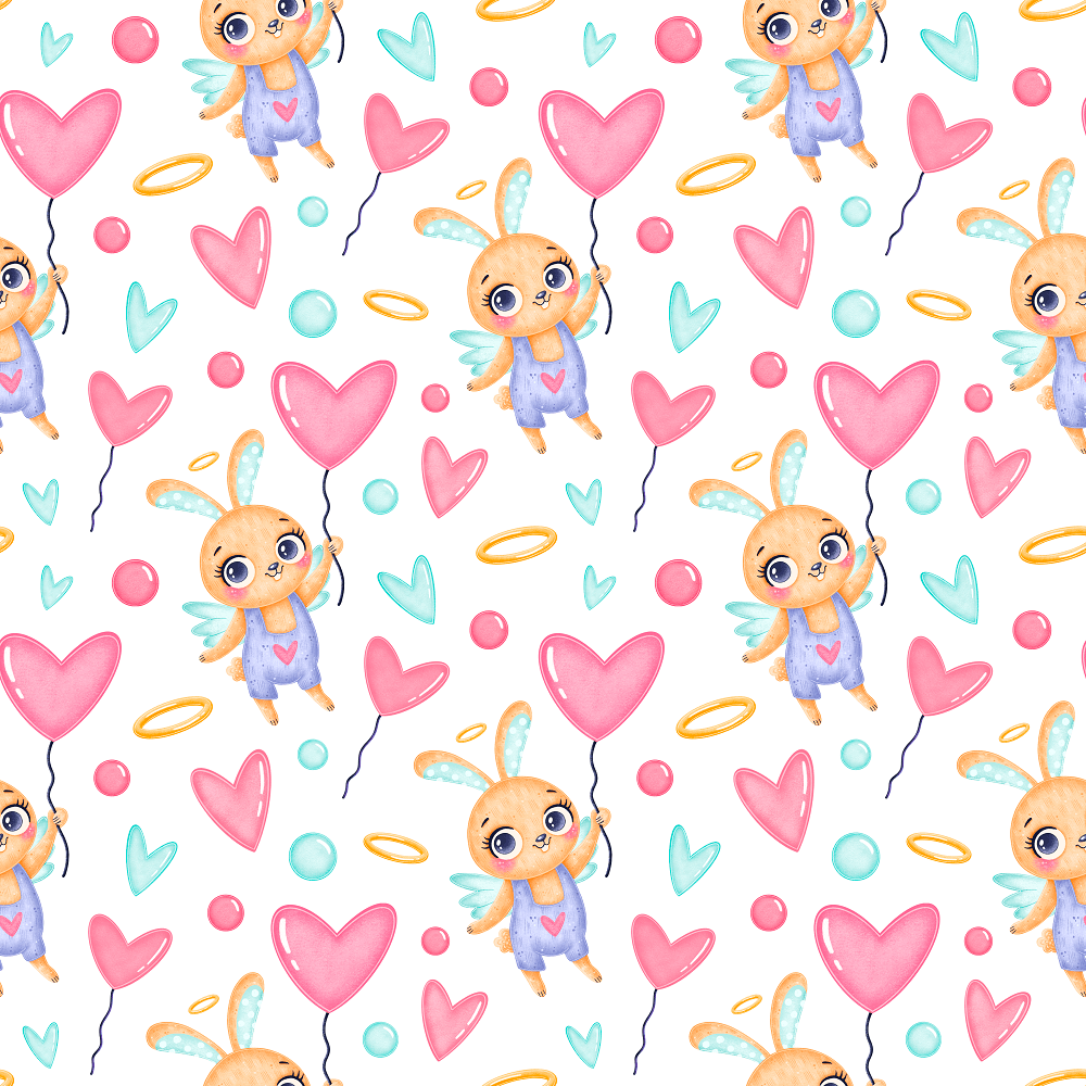 Valentine's Day Bunnies Fabric