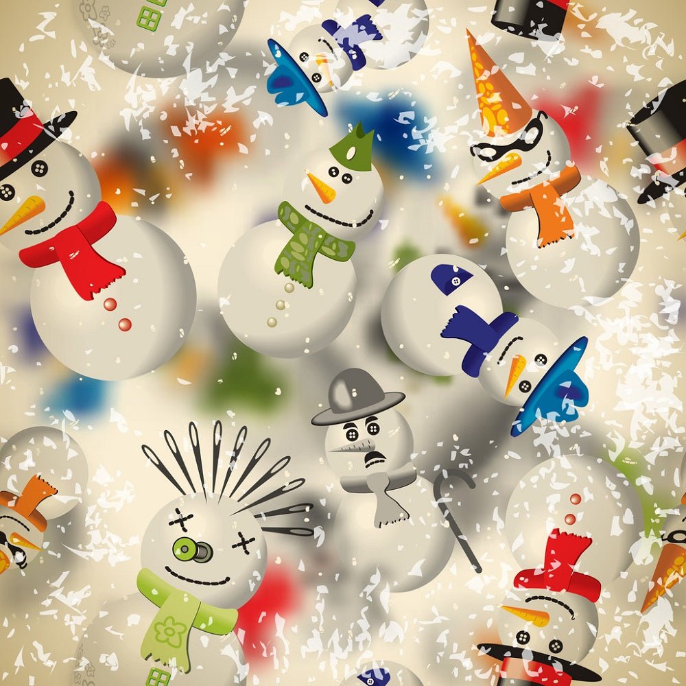 Vintage Insane Snowman Fabric