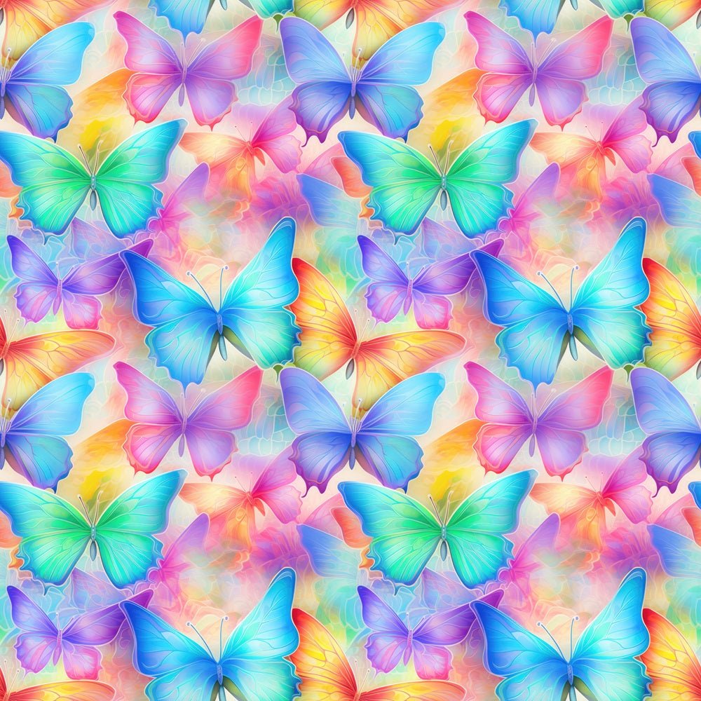 Watercolor Rainbow Butterfly Fabric