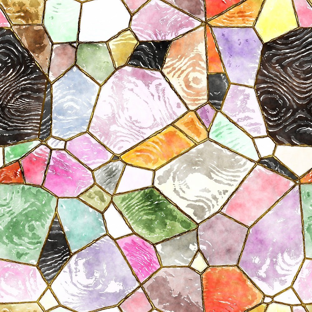 Watercolor Stained Glass #17 Fabric