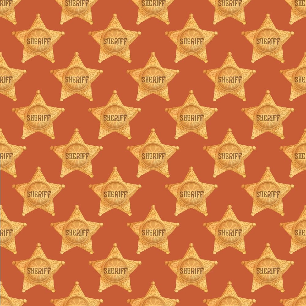 Wild West Sheriff Badge Red Fabric